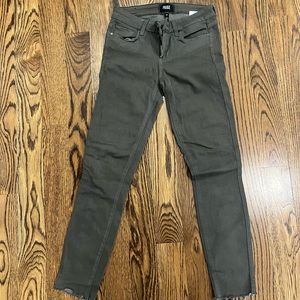 Paige Olive Green Coated Jeans